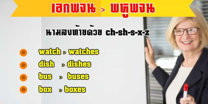 นามลงท้ายด้วย Ch Sh S X Z