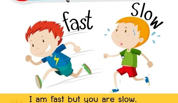 คำศัพท์ตรงกันข้าม Fast Slow