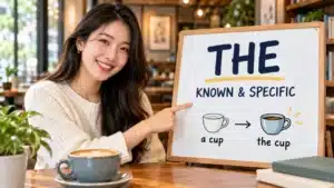 The ใช้กับคำนามที่ผู้พูดและผู้ฟังรู้ว่าเป็นสิ่งไหน